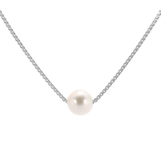 Stříbrný řetízek s ozdobou perly