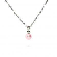 Stříbrný přívěsek s růžovou perlou