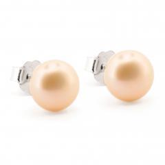 Stříbrné náušnice  starorůžovou perlou 