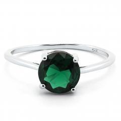Stříbrný prsten se smaragdem 