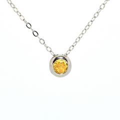 Stříbrný náhrdelník kolečko s citrínem