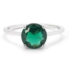 Stříbrný prsten se smaragdem 